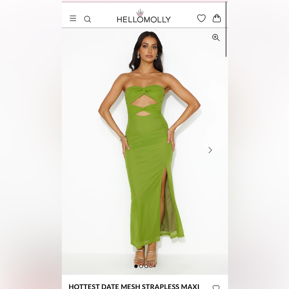 Hello Molly Hottest Date Mesh Strapless Maxi dress